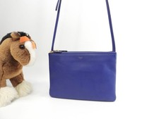 Celine Trio Large Smooth Leather Blue Gold Hardware Pochette Bag 9.8*6.6*1.9 in