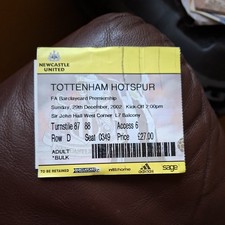 29/12/2002 Newcastle v Tottenham Ticket.  