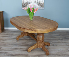 Reclaimed Teak Oval Pedestal Indoor Dining Table