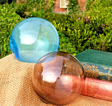 Blown Glass Ball Fishing Float Buoy Witch Ball x 2