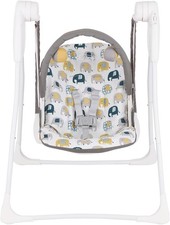 Compact Baby Swing with 2 Speeds Recline Toy Bar Foldable Seat 0-6m