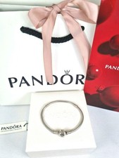 Genuine Pandora Sterling Silver  Moments Snake Chain Bracelet, Boxed 17cm - MINT