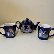Tetley Tea Blue Teapot An Original Design for Lyons Tetley by Wade Novelty