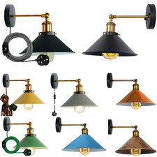 Vintage Industrial Wall Light Adjustable Dimmer Switch Plug In Wall Lamp fitting