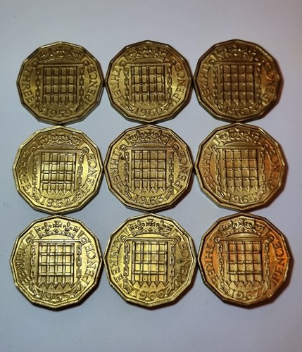 1959 1967 three pence - to,