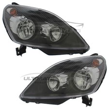 Headlights Vauxhall Zafira B 2005-2008 Black Inner Headlamps 1 Pair Left & Right