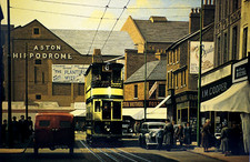 Postcard Tram at Aston Birmingham Tramway Electric Rail Track Street Old Bus