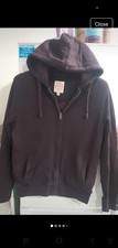 Mens Size Small Fat Face  Quilted Lined Hooded Cardigan Jacket Purple Cgc