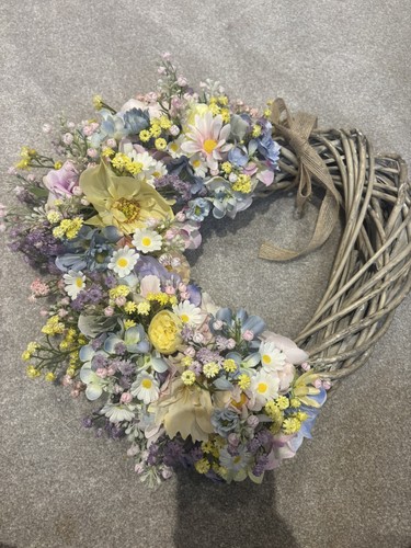 Door wreath white wicker - door,