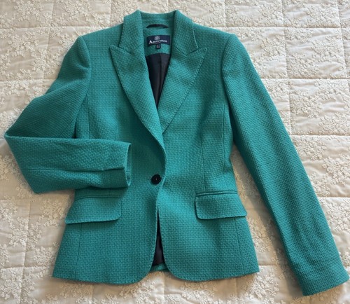 Aquascutum green tweed blazer - tweed,