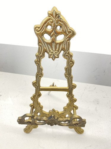 Vintage ornate brass easel - ornate,