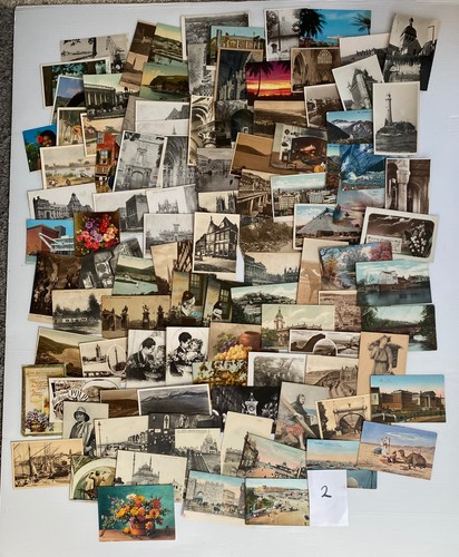 100 postcards vintage old - 100,
