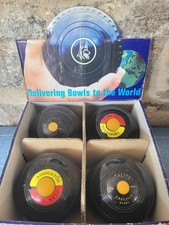 Vitalite Size 5 1/8 Lawn Bowls Bias 3 Set Of 4 CBBS & Co  Black Boxed Ashburton
