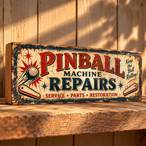 Pinball machine repairs wooden - machine,