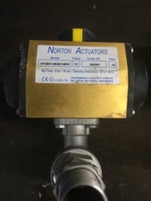 USED 1" SS Ball Valve with Norton AP2BS12BG214BIS Rotary Actuator.- CLEANED