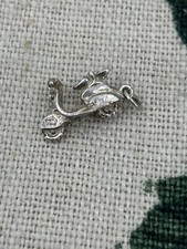 VINTAGE silver scooter charm Mod moped bike vehicle transport