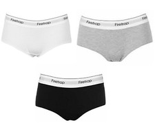 New Firetrap Ladies Briefs Shorts Underwear GYM WHITE BLACK GREY A612