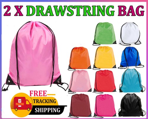 2pc nylon drawstring rucksack - nylon,