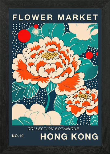 Hong kong flower market poster - market,