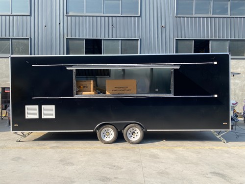 Black food trailer double - black, axle