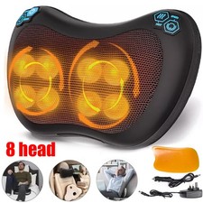 Shiatsu Massage Electric Pillow with 8 Massagers & 3 Speeds For Neck & Back
