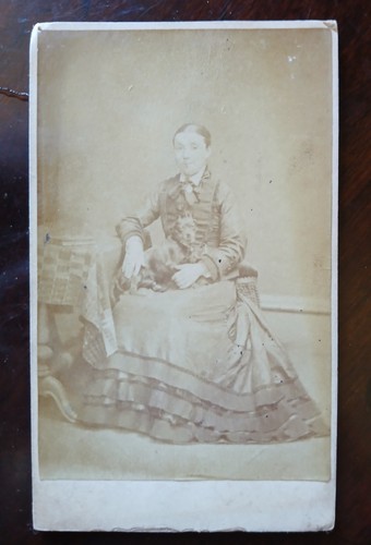Victorian woman and - victorian, dog