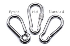A4 Stainless steel carabiner snap spring hook clip 316 marine grade eyelet lock 