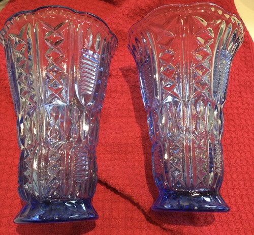 Vintage pressed blue - vintage, glass
