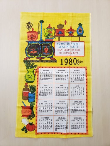 1980 calendar linen kitchen - calendar,