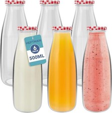 HEFTMAN Glass Milk Bottles