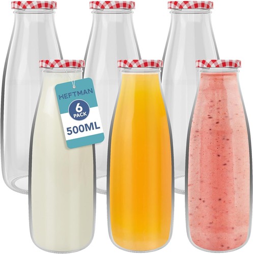 Heftman glass milk bottles - glass,