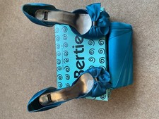 Ladies Bertie’s Turquoise Jazz peep toe Shoes And Matching Clutch Bag Size 38