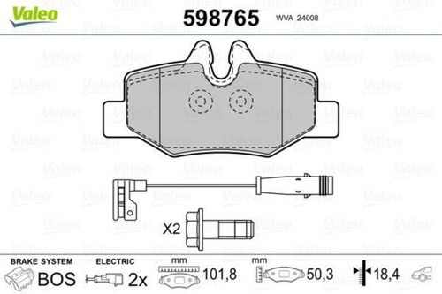 Valeo disc brake pad - , set