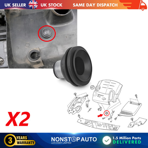 Engine cover rubber grommet - 2x,