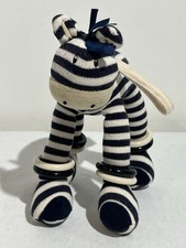 Jellycat Jellykitten Skidaddle Zebra Soft Toy Pram Navy Blue White Hoopy 7.5”