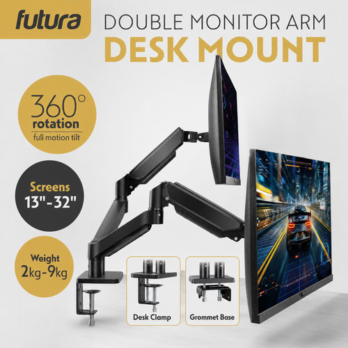 Futura dual monitor stand desk - monitor,