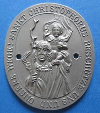 Old plaque Saint Christopher