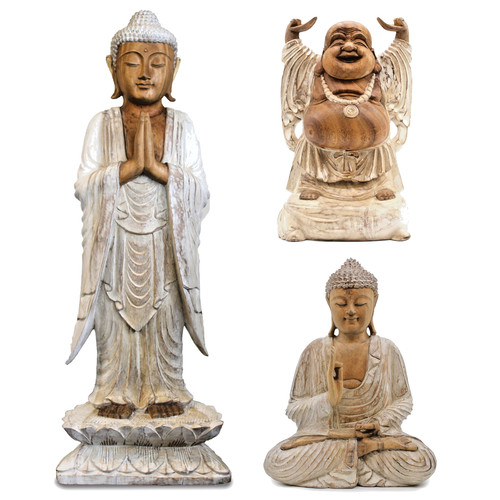 Whitewash large buddha - whitewash,
