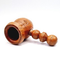 Nut Cracker Folk Art Carved Hand Crafted Screw Action Vintage Treen