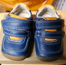Clarks Infant Boys Pre Walker Tiny Dusk T Blue Leather Shoes Size 3 G