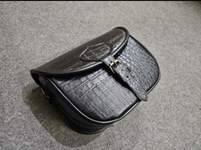 QUALITY ENGLISH BLACK USED HANDMADE LEATHER CARTRIDGE BAG SHOOTING SHOTGUN