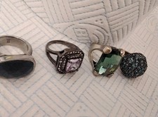 4 bling rings stainless steel