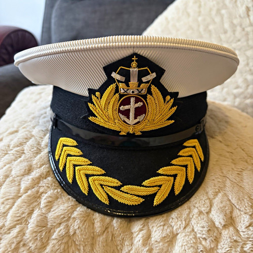 Military style white peaked - military-style,