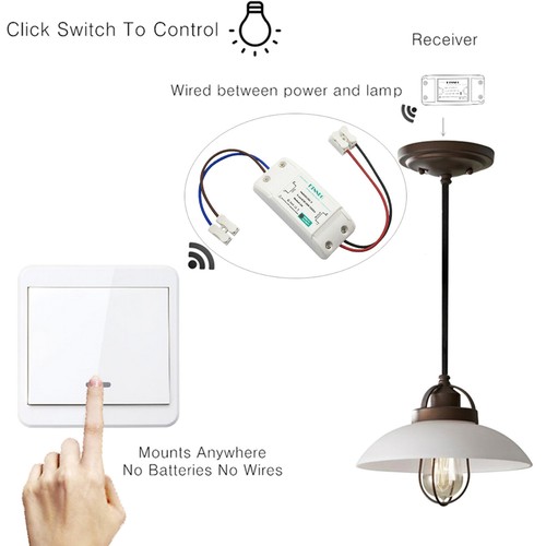 Wireless light switch - light, rf