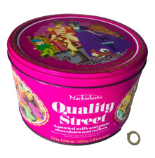 Advertising Tin Quality Street Large Pink Tin Sweets Metal Vintage ra