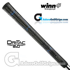 NEW - Winn Dri-Tac 2.0 Midsize Grips - Jet Black / Blue x 1