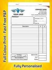 PERSONALISED DUPLICATE A5 INVOICE BOOK / PAD PRINT / NCR /  RECEIPT BOOK 