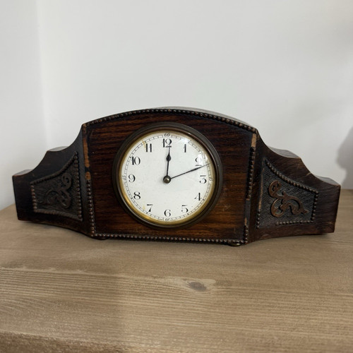 Antique edwardian oak mantel - edwardian,