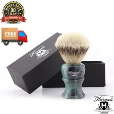 Best Lather Shaving Brush Synthetic Hair Green Resin Handle HARYALI