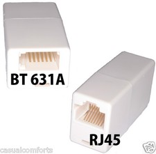BT TO RJ45 CABLE CONNECTOR,CORD COUPLER,601A - ISDN/CAT5e CABLE ADAPTER/ ADAPTOR